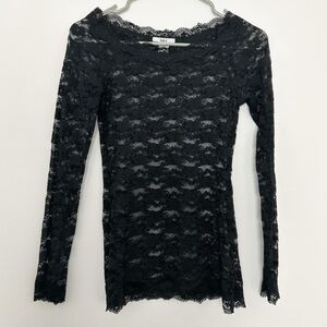 Bar III Charcoal Lace Top